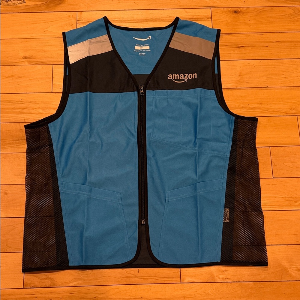 Amazon Blue and Black Work Vest -Size M/L